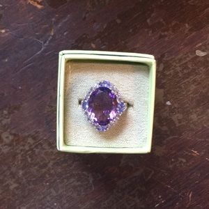 Ross-Simons purple amethyst and diamond ring